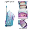 Children's Rolling Backpack Set Wheeled Schoolbag Kids Backpack with Insulated Lunch Bag and Pencil Case for Boys and Girls Bags