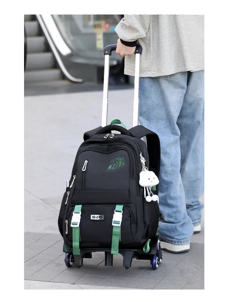 Kids School Backpack with Wheels Rolling Backpack for Girls Boys Student 2/6 Wheeled Backpack Trolley School Bag Travel Trolley