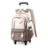 Kids School Backpack with Wheels Rolling Backpack for Girls Boys Student 2/6 Wheeled Backpack Trolley School Bag Travel Trolley