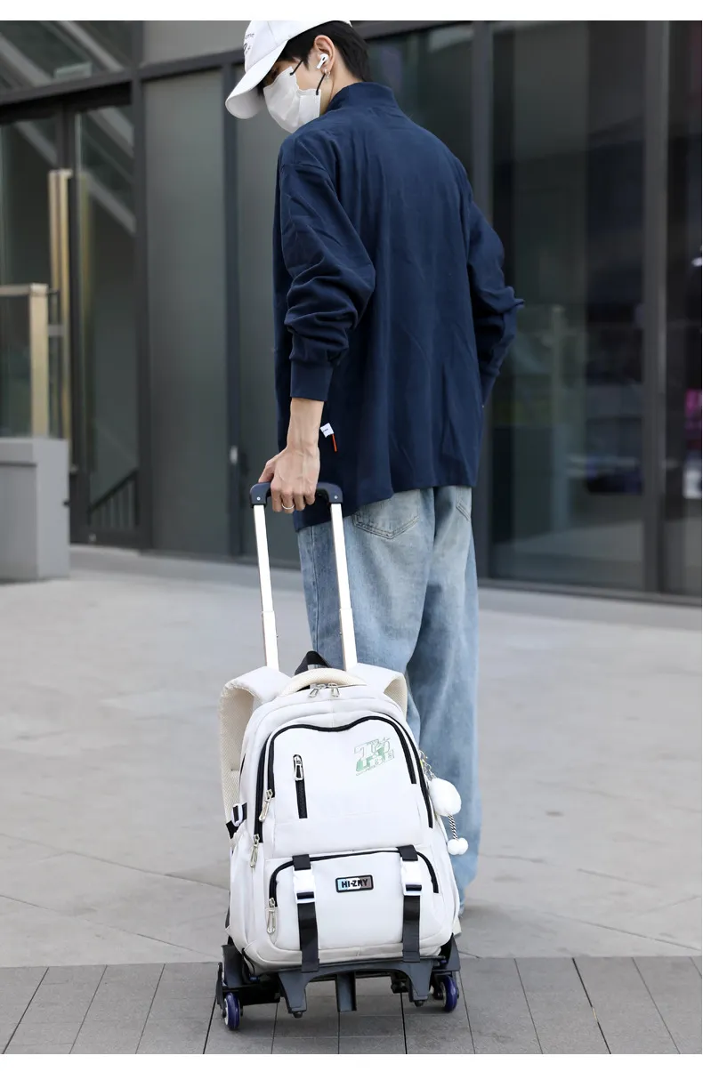 Kids School Backpack with Wheels Rolling Backpack for Girls Boys Student 2/6 Wheeled Backpack Trolley School Bag Travel Trolley
