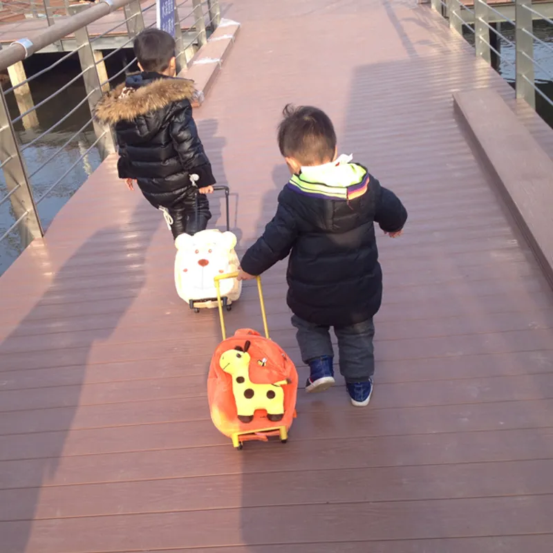 hot new arrival deer duck bear plush school bag soft stuffed school backpack Trolley school bag kids luggage for boys and girls