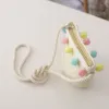 Handmade Summer Children Girls Shoulder Bag Daisy Flower Straw Messenger Bag Kids Keys Coin Purse Cute Princess Mini Handbag