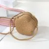 Children's Straw Small Shoulder Bag Woven Cute Flower Baby Girls Purse Handbag Mini Round Hand Made Beach Crossboay Bag