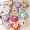 Children's Straw Small Shoulder Bag Woven Cute Flower Baby Girls Purse Handbag Mini Round Hand Made Beach Crossboay Bag