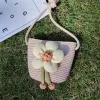 Handmade Summer Children Girls Shoulder Bag Flower Straw Baby Bags Messenger Bag Kids Keys Coin Purse Cute Princess Mini Handbag