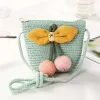 New 2022 Summer Children Girls Shoulder Bag Daisy Flower Straw Bag Messenger Bag Kids Keys Coin Purse Cute Princess Mini Handbag