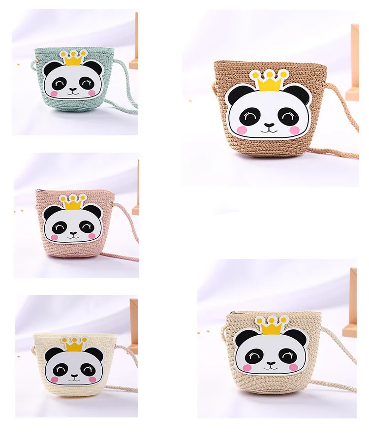New 2022 Summer Children Girls Shoulder Bag Daisy Flower Straw Bag Messenger Bag Kids Keys Coin Purse Cute Princess Mini Handbag