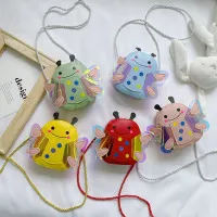 Cute Kids Shoulder Bag Summer Straw Woven Handmade Bags Mini Baby Girls Coin Purse Cartoon Bear Toddler Crossbody Bag