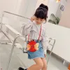 Cute Kids Shoulder Bag Summer Straw Woven Handmade Bags Mini Baby Girls Coin Purse Cartoon Bear Toddler Crossbody Bag