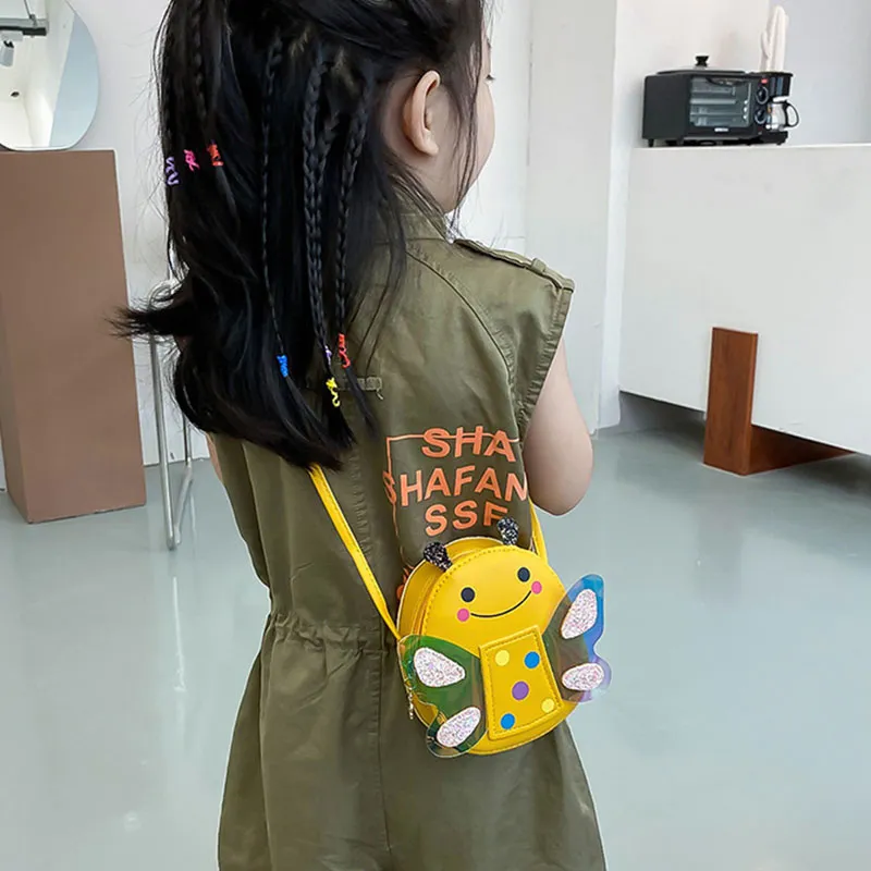 Cute Kids Shoulder Bag Summer Straw Woven Handmade Bags Mini Baby Girls Coin Purse Cartoon Bear Toddler Crossbody Bag