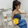 Cute Kids Shoulder Bag Summer Straw Woven Handmade Bags Mini Baby Girls Coin Purse Cartoon Bear Toddler Crossbody Bag