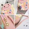 Cute Kids Shoulder Bag Summer Straw Woven Handmade Bags Mini Baby Girls Coin Purse Cartoon Bear Toddler Crossbody Bag