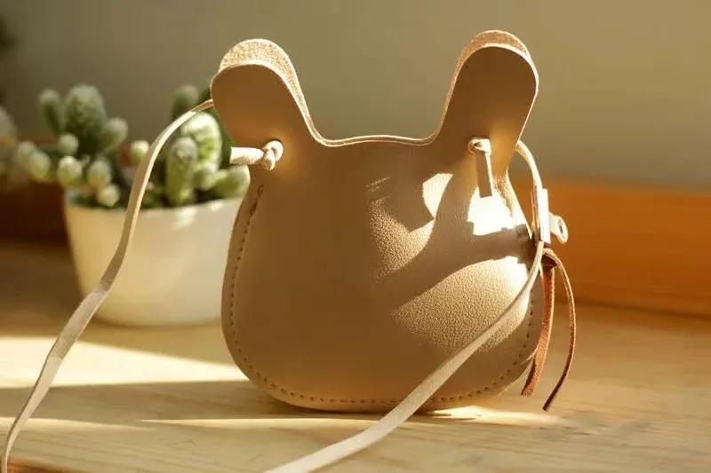 Cartoon Animal PU Leather Shoulder Bag Cute Bear Cross Body Messenger Bag For Children Soft Bunny Kids Toddler Girl Boy Purse