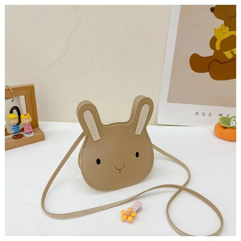 Cartoon Animal PU Leather Shoulder Bag Cute Bear Cross Body Messenger Bag For Children Soft Bunny Kids Toddler Girl Boy Purse