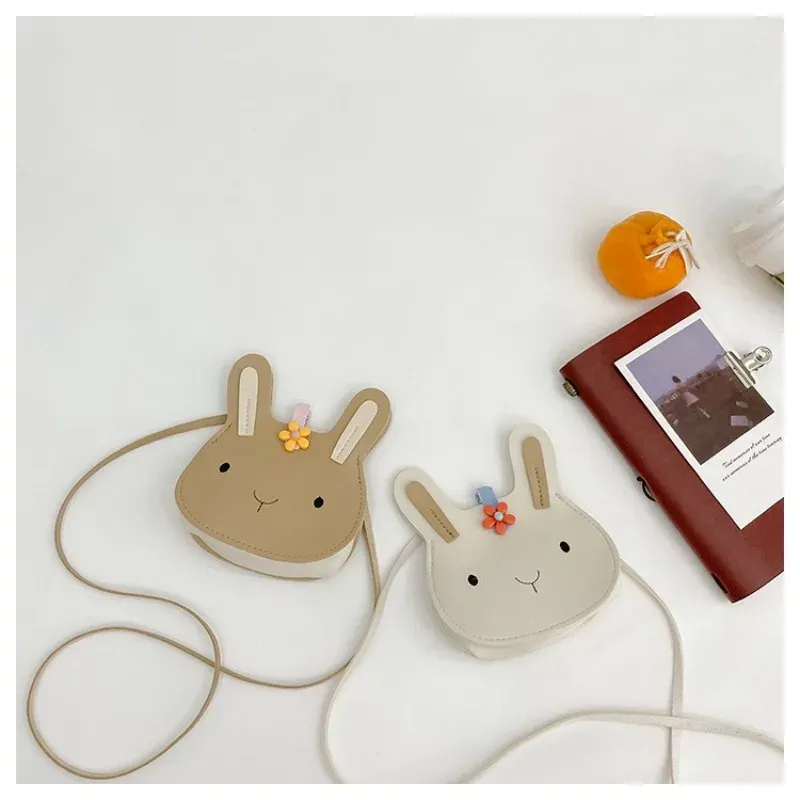 Cartoon Animal PU Leather Shoulder Bag Cute Bear Cross Body Messenger Bag For Children Soft Bunny Kids Toddler Girl Boy Purse