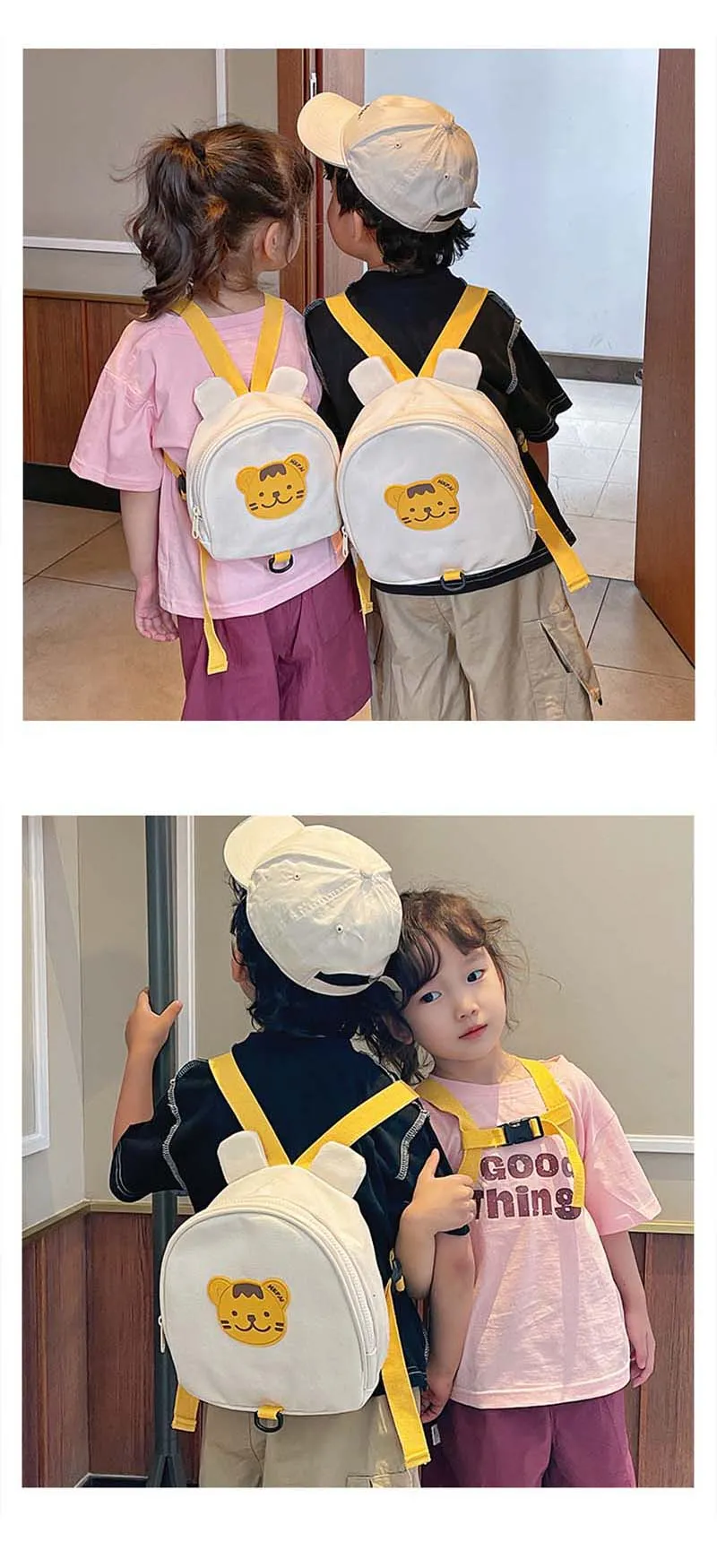 Canvas Baby Backpacks Kindergarten School Bag Bear Bunny Korean Anti-lost Kids Bags for Girls Boys Children Backpacks for Travel