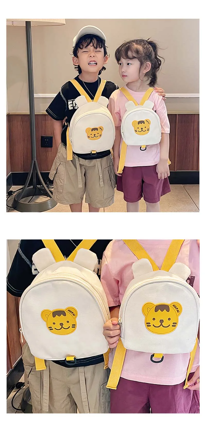 Canvas Baby Backpacks Kindergarten School Bag Bear Bunny Korean Anti-lost Kids Bags for Girls Boys Children Backpacks for Travel