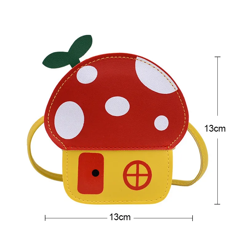 New Kids Messenger Bag Cute Cartoon Mushroom House Styling Coin Purse for Baby Girls Fashion Princess Shoulder Bag Girls Gifts