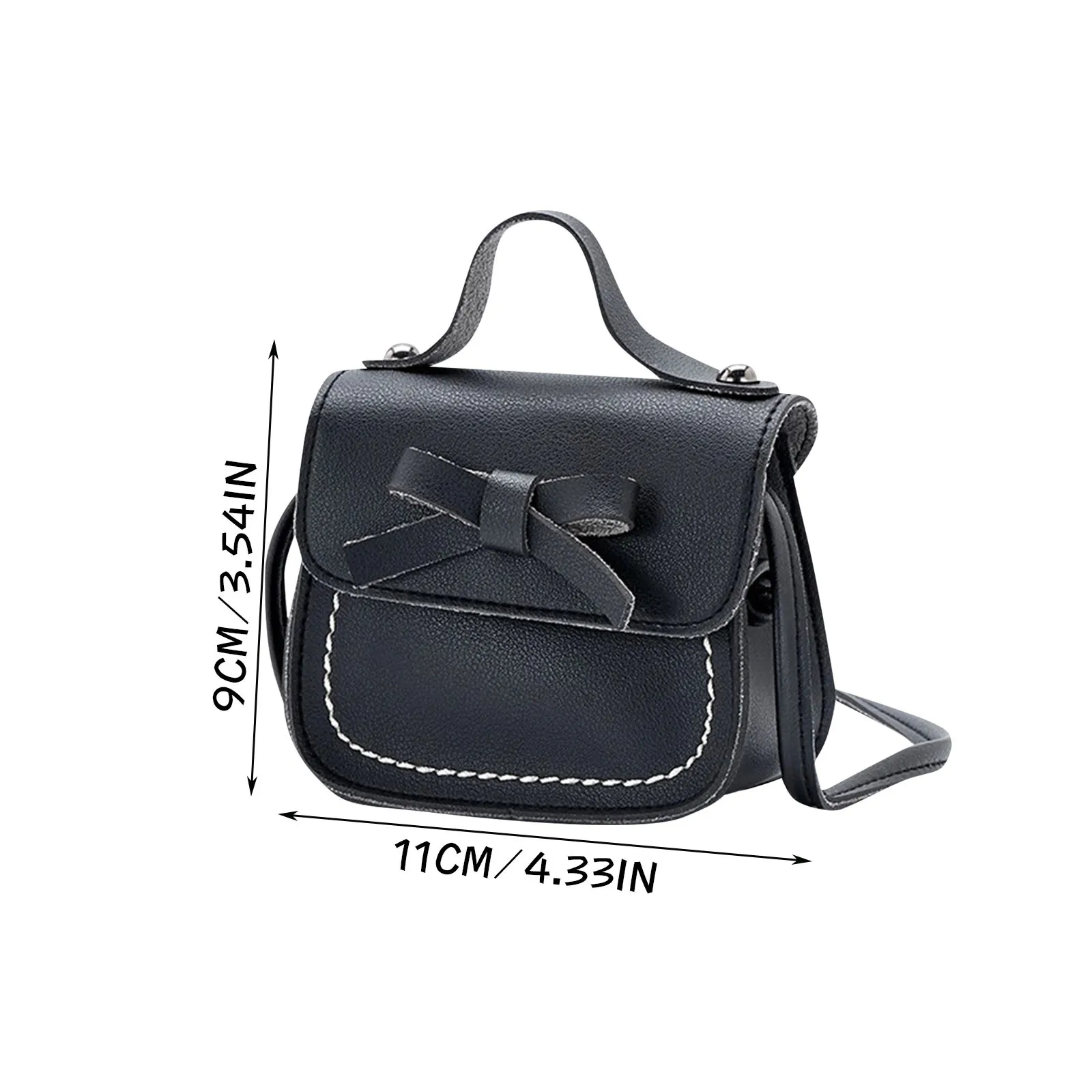Cute Leather Girl Messenger Bags Sweet Cool Style Matching Shoulder Bag Solid Bowknot Crossbody Coin Purses For Gift