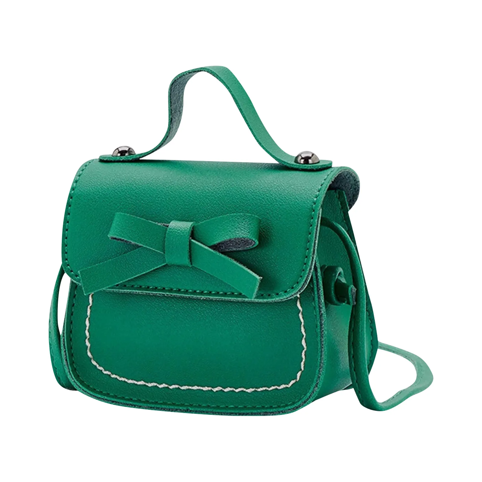 Cute Leather Girl Messenger Bags Sweet Cool Style Matching Shoulder Bag Solid Bowknot Crossbody Coin Purses For Gift