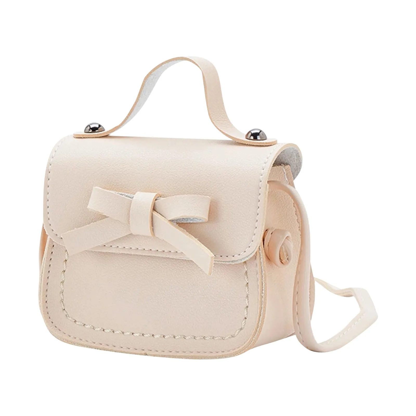 Cute Leather Girl Messenger Bags Sweet Cool Style Matching Shoulder Bag Solid Bowknot Crossbody Coin Purses For Gift