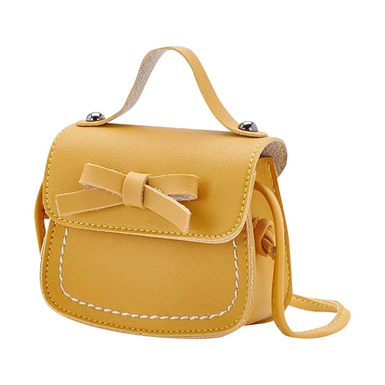 Cute Leather Girl Messenger Bags Sweet Cool Style Matching Shoulder Bag Solid Bowknot Crossbody Coin Purses For Gift