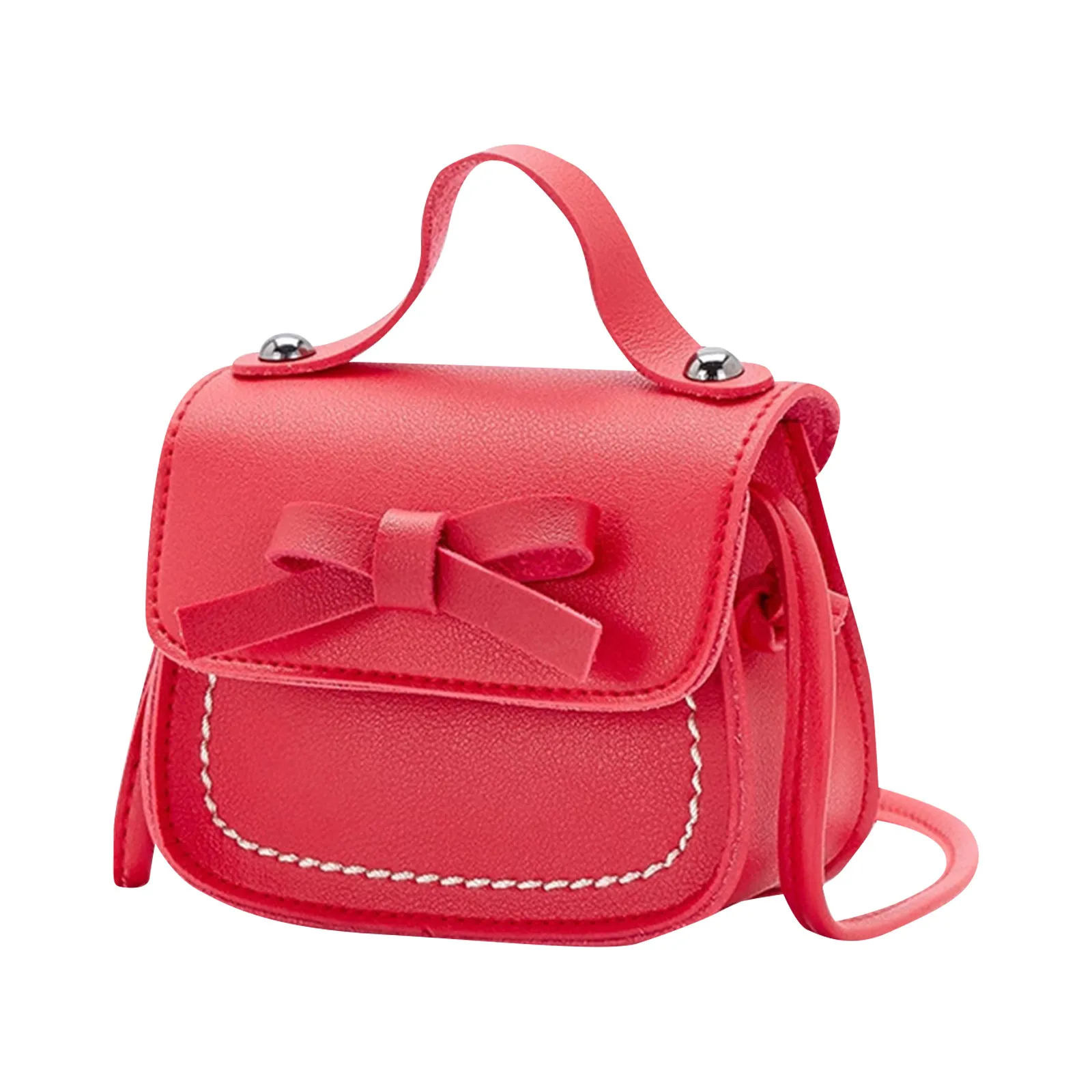 Cute Leather Girl Messenger Bags Sweet Cool Style Matching Shoulder Bag Solid Bowknot Crossbody Coin Purses For Gift