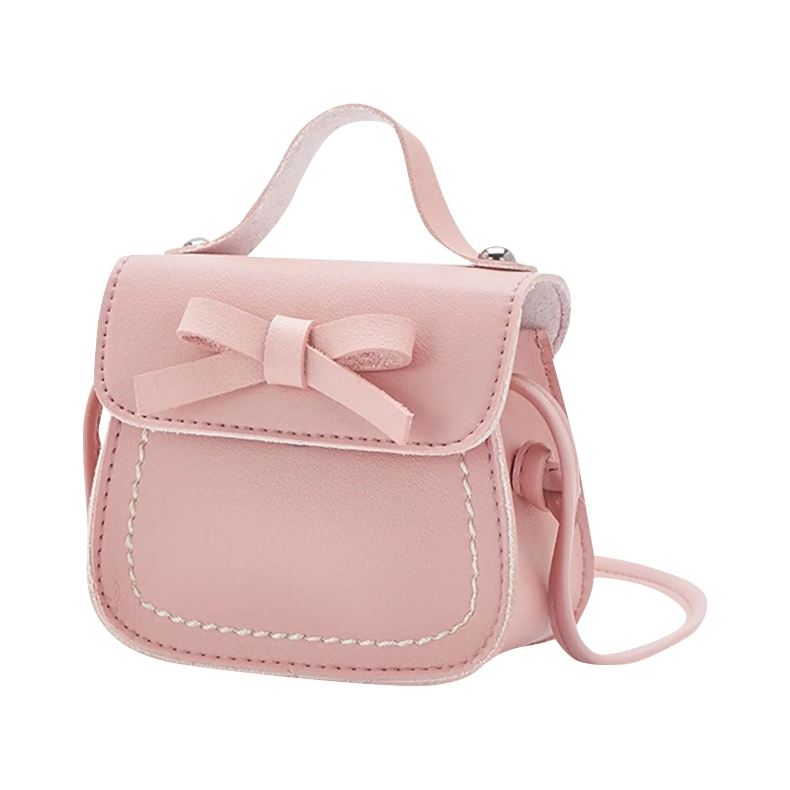 Cute Leather Girl Messenger Bags Sweet Cool Style Matching Shoulder Bag Solid Bowknot Crossbody Coin Purses For Gift