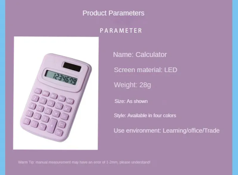 2025 New Small Calculator Silent Calculator Mini Version Learning Auxiliary Portable Calculator