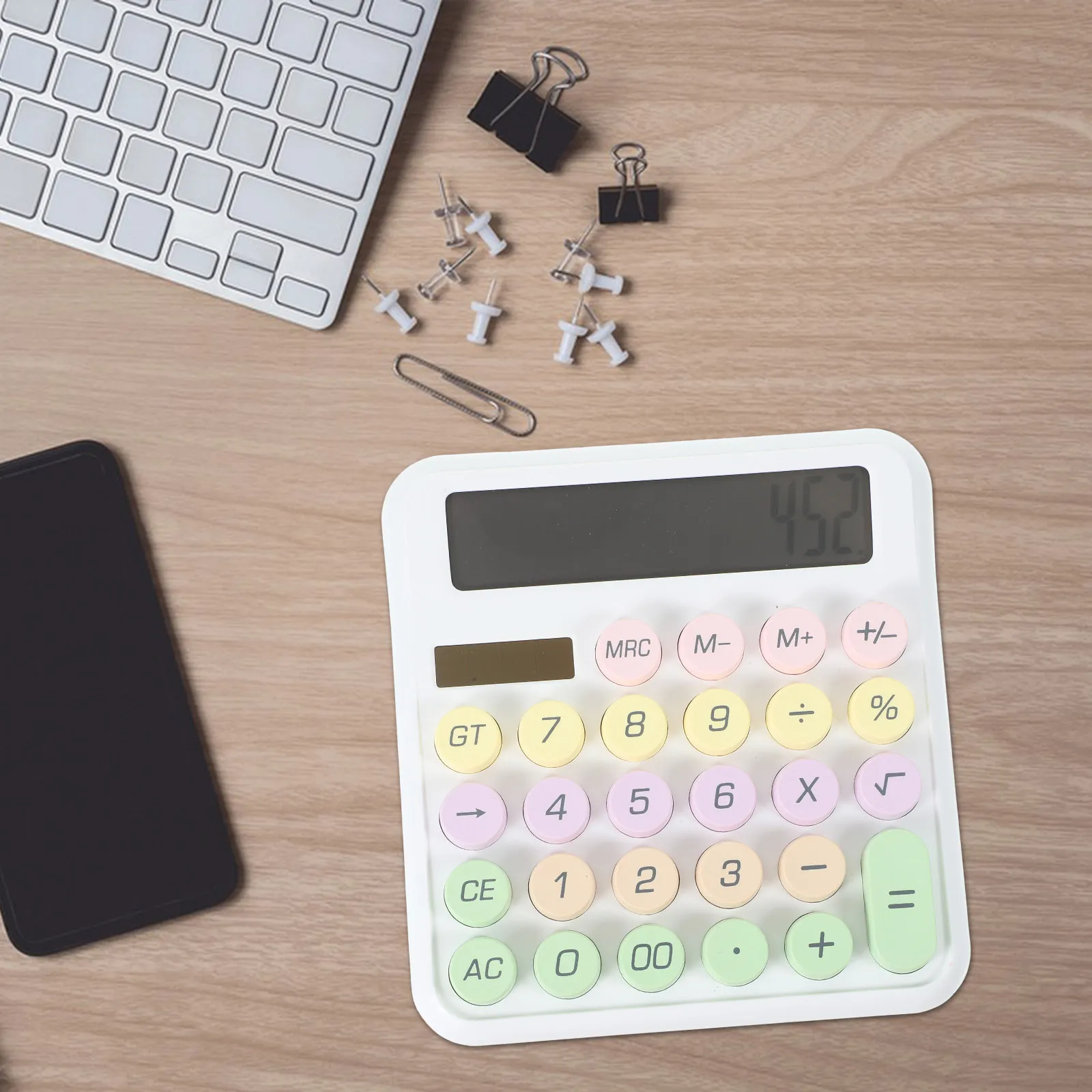 Mechanical Keyboard Calculator Cute Small Desk Plastic Handheld Office School Large Display Mini Sturdy Materials Precise Typing