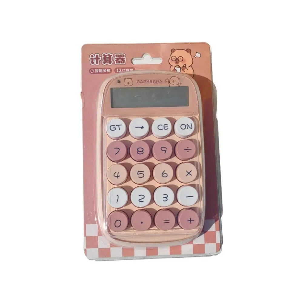 New Capyabara Electronic Calculator 12-digit Mini Keyboard Calculator Cartoon Silicone Button Math Calculators School Supplies