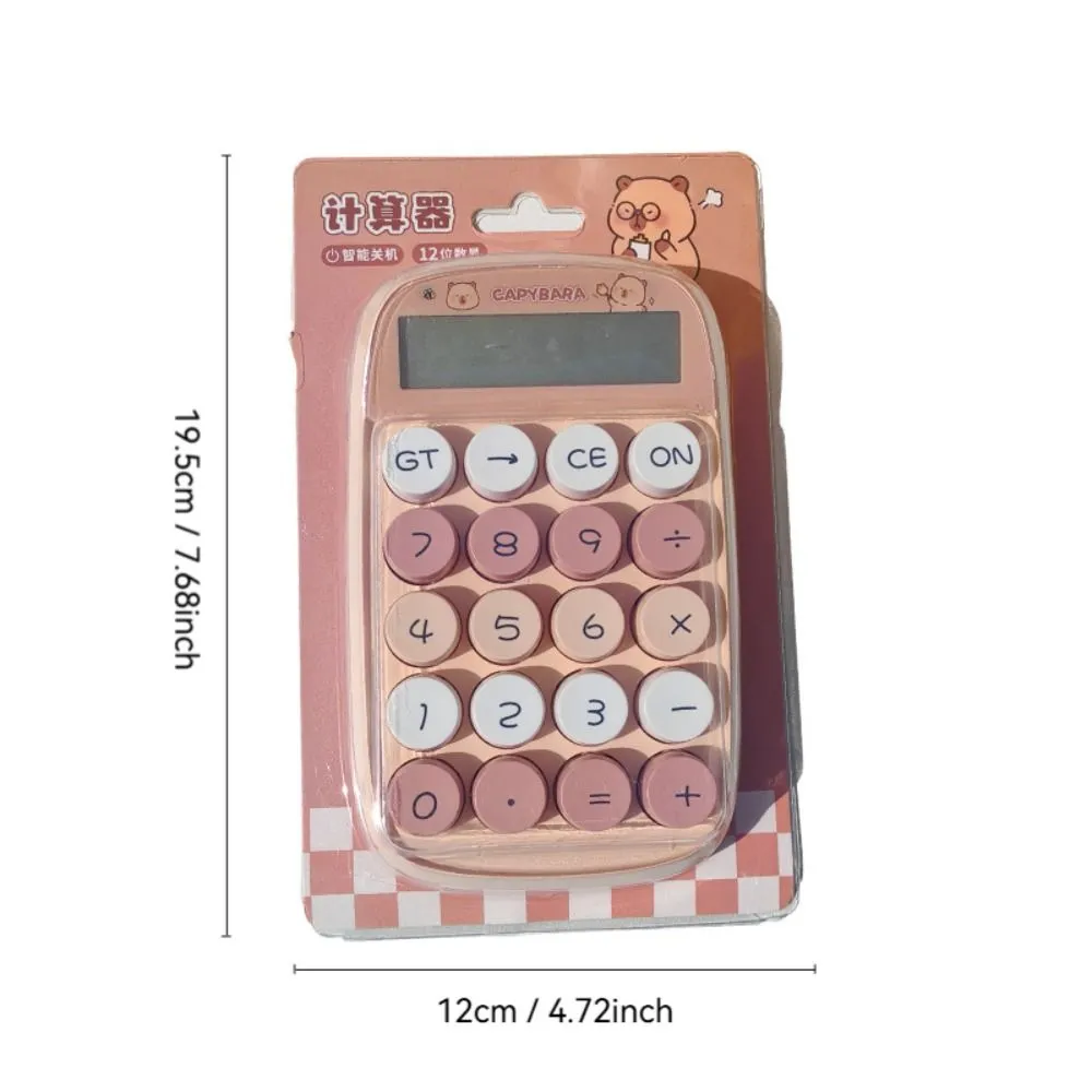 New Capyabara Electronic Calculator 12-digit Mini Keyboard Calculator Cartoon Silicone Button Math Calculators School Supplies