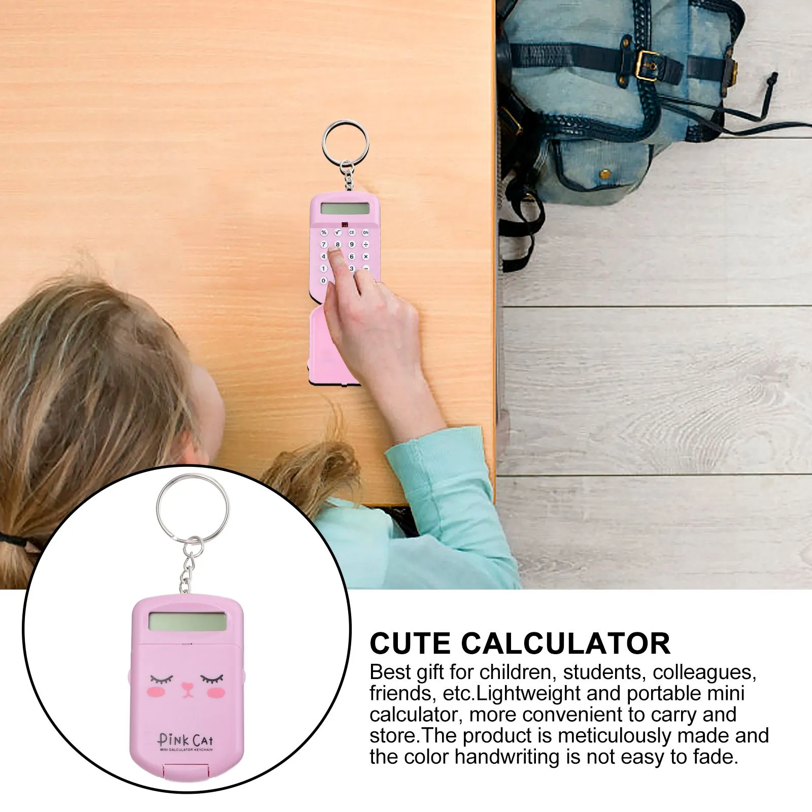 2pcs Mini Calculator Small Portable Plastic Cute Student Arithmetic Desk Office Toy Lightweight Practical Pocket Size