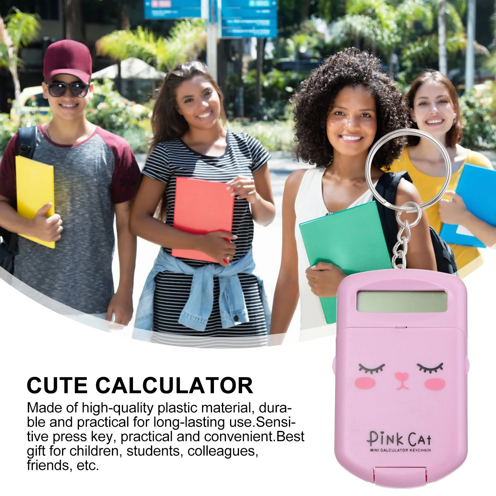 2pcs Mini Calculator Small Portable Plastic Cute Student Arithmetic Desk Office Toy Lightweight Practical Pocket Size