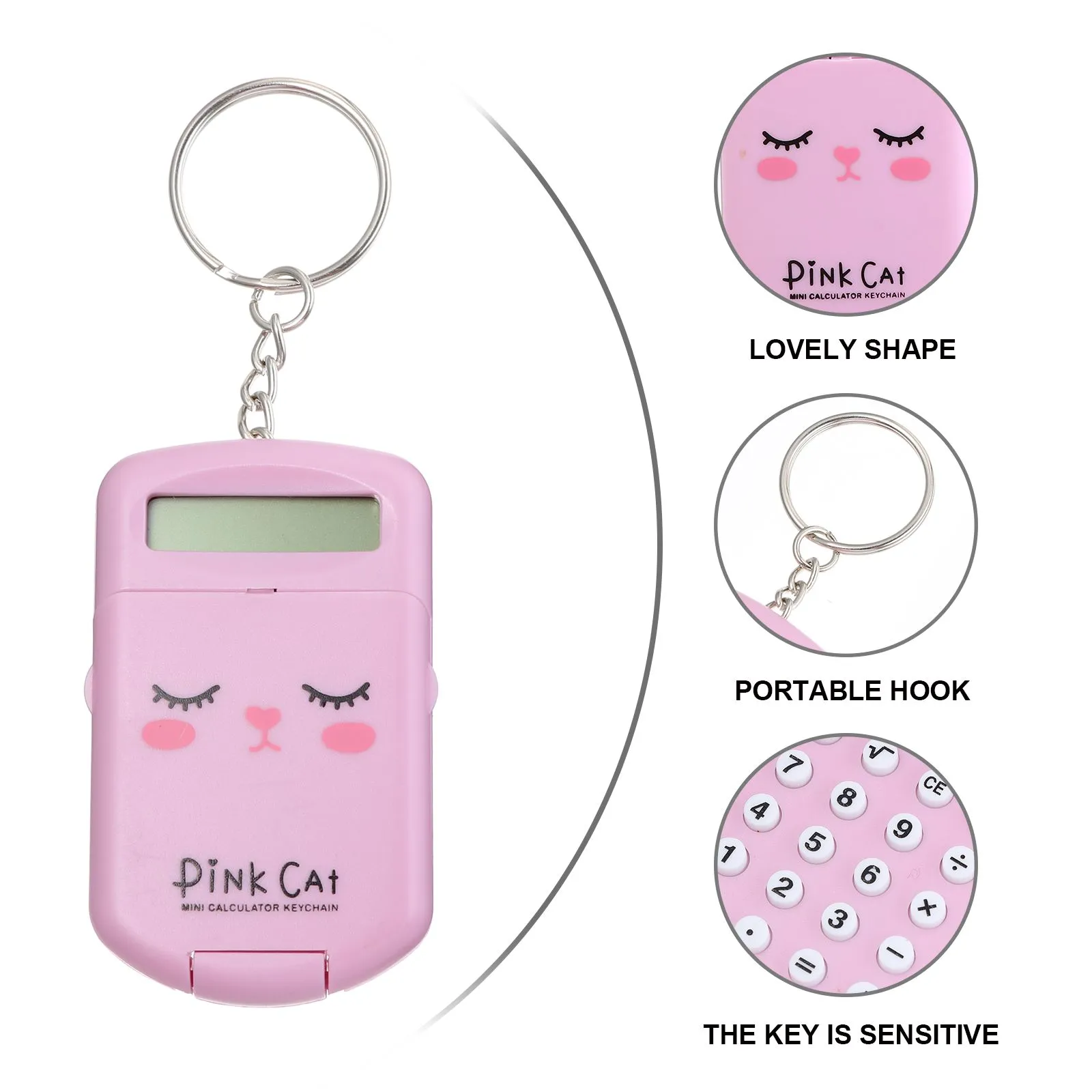 2pcs Mini Calculator Small Portable Plastic Cute Student Arithmetic Desk Office Toy Lightweight Practical Pocket Size