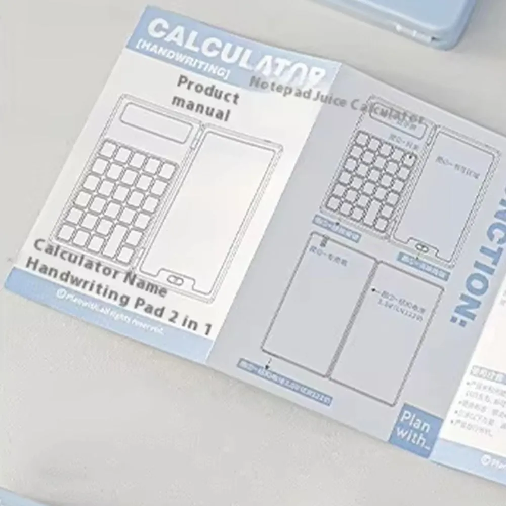 Cute Foldable Calculator LCD Display Portable Mini Finance Calculator LCD Notepad with Writing Board Student Calculator