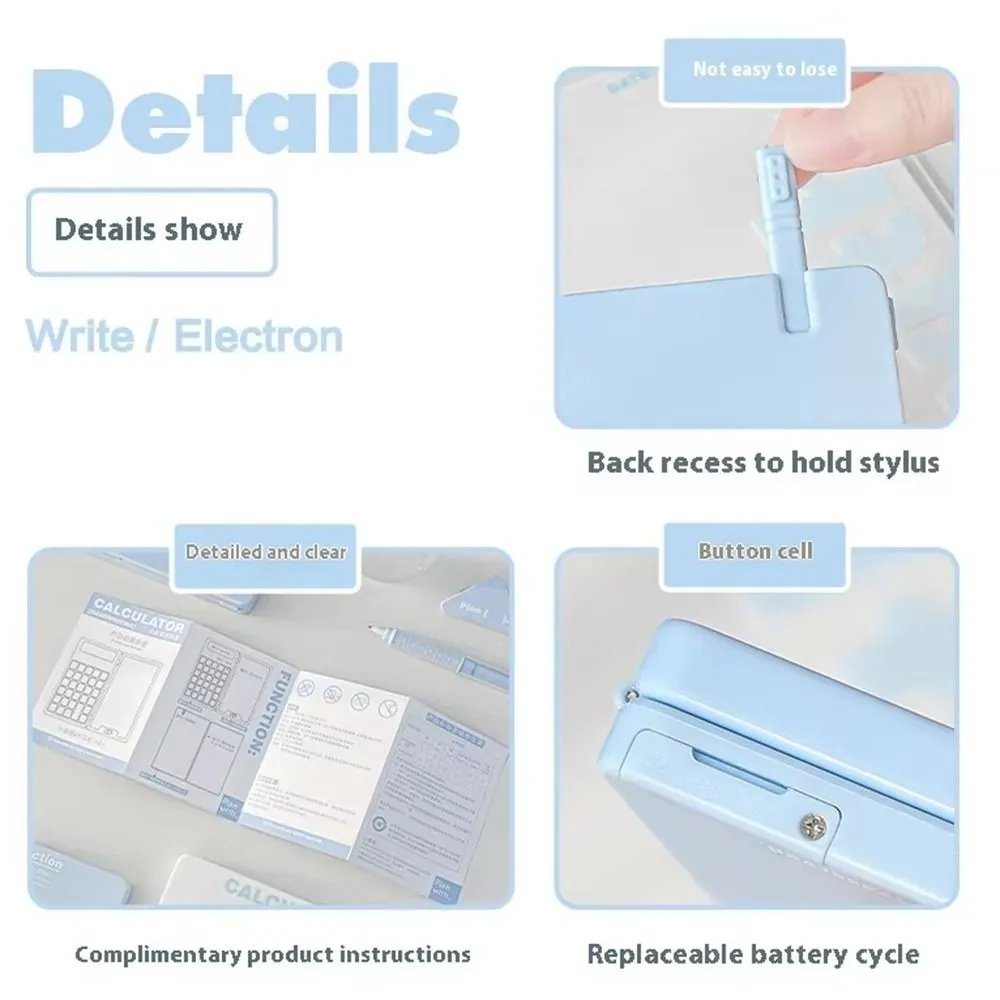 Cute Foldable Calculator LCD Display Portable Mini Finance Calculator LCD Notepad with Writing Board Student Calculator