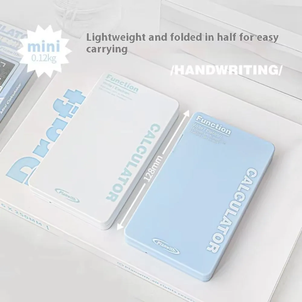 Cute Foldable Calculator LCD Display Portable Mini Finance Calculator LCD Notepad with Writing Board Student Calculator