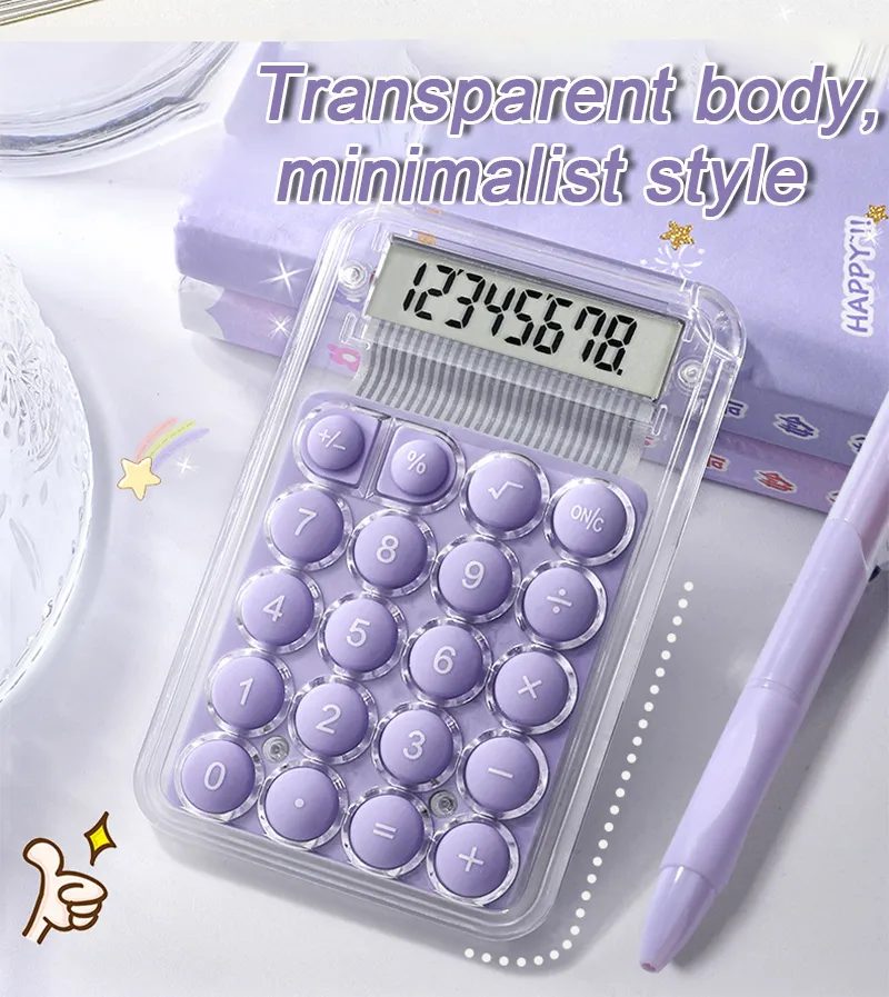 Cute Silent Calculator Mini Version Learning Auxiliary Small Portable Calculator Back To School Supplies Students/Finance