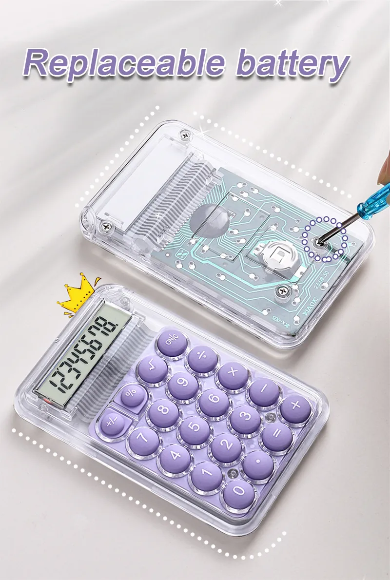 Cute Silent Calculator Mini Version Learning Auxiliary Small Portable Calculator Back To School Supplies Students/Finance