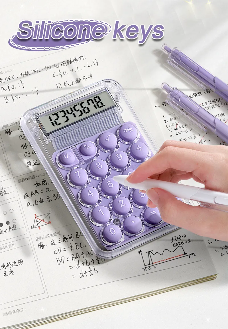 Cute Silent Calculator Mini Version Learning Auxiliary Small Portable Calculator Back To School Supplies Students/Finance