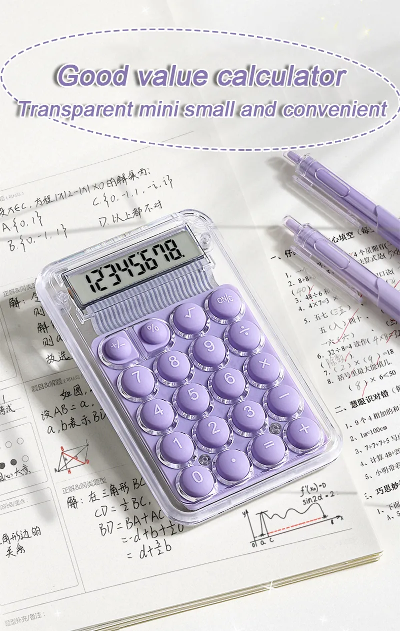 Cute Silent Calculator Mini Version Learning Auxiliary Small Portable Calculator Back To School Supplies Students/Finance