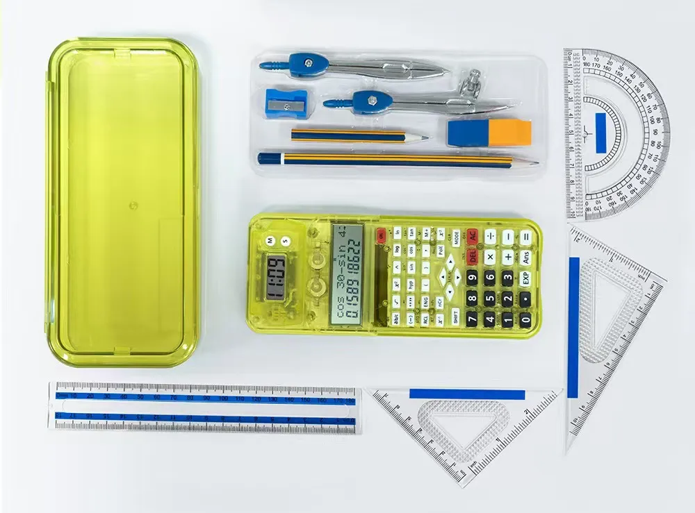 New Science Calculator Solar Energy 417 Functions Kinds of Multifunctional Transparent Stationery Box Student  Calculators