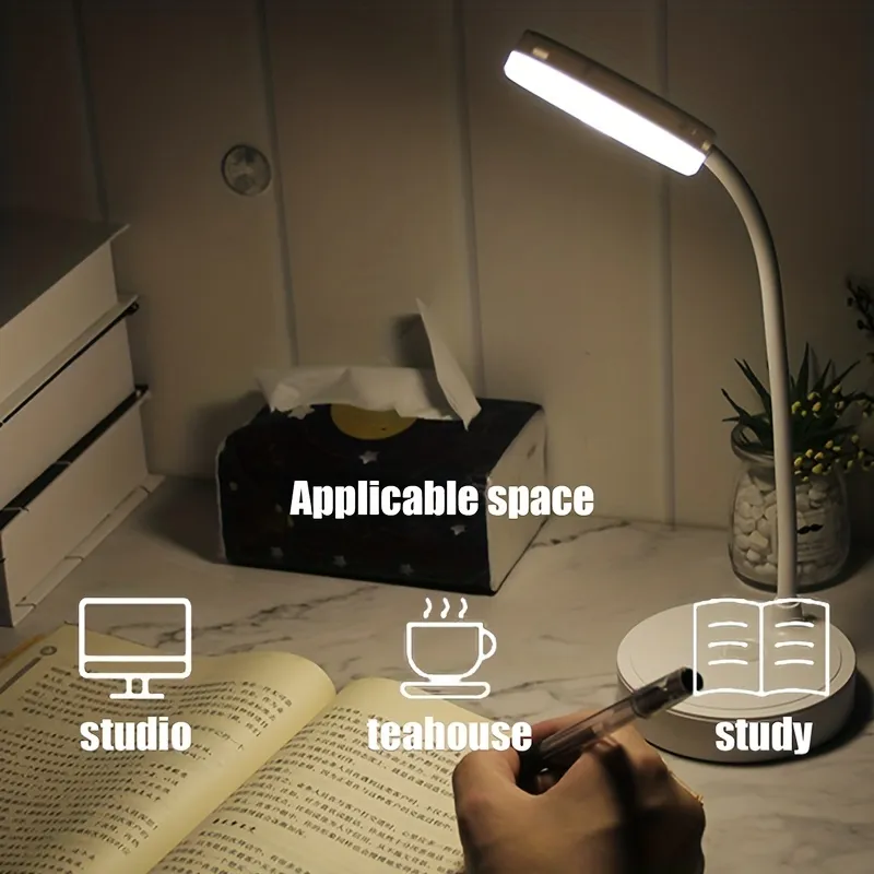 Table Lamp USB Rechargeable Desk Lamp Bed Reading Book Night Light LED Eye Protection Light Foldable for Study Office Work Lamp
