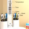 LED Desk Lamp USB Dimmable Touch Foldable Table Lamp with Calendar Temperature Clock Night Light for Study Reading Lamp