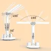 LED Desk Lamp USB Dimmable Touch Foldable Table Lamp with Calendar Temperature Clock Night Light for Study Reading Lamp