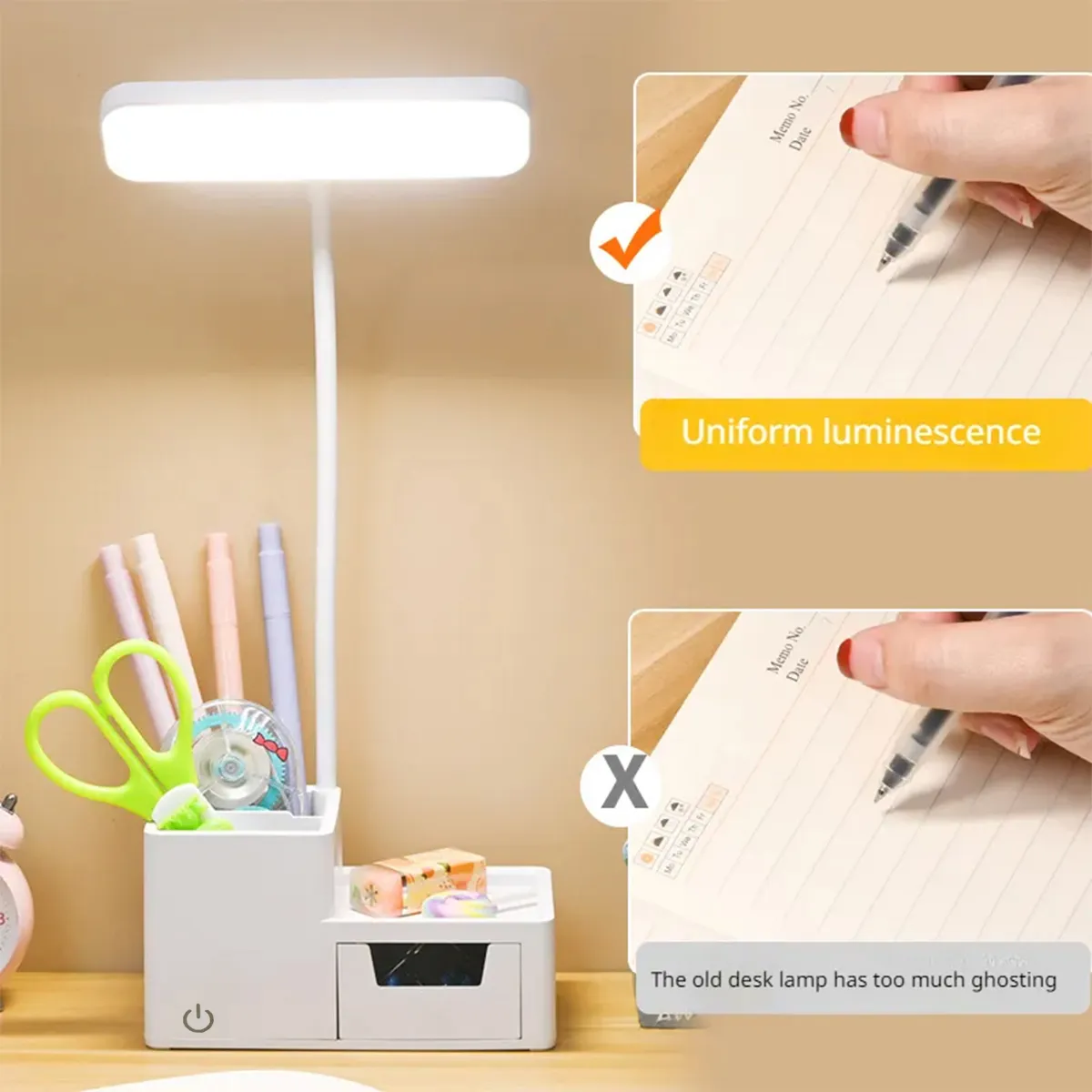 Touch LED Desk Lamp 3 Levels Dimmable Night Light USB Rechargeable Eye Protection Foldable Table Lamp Bedroom Bedside Reading