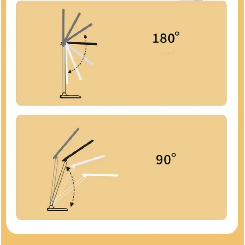 Folding Table Lamp USB Touch Dimmable Night Light Student Dormitory Reading Eye Protection Bedroom LED USB Charge Desk Lamp