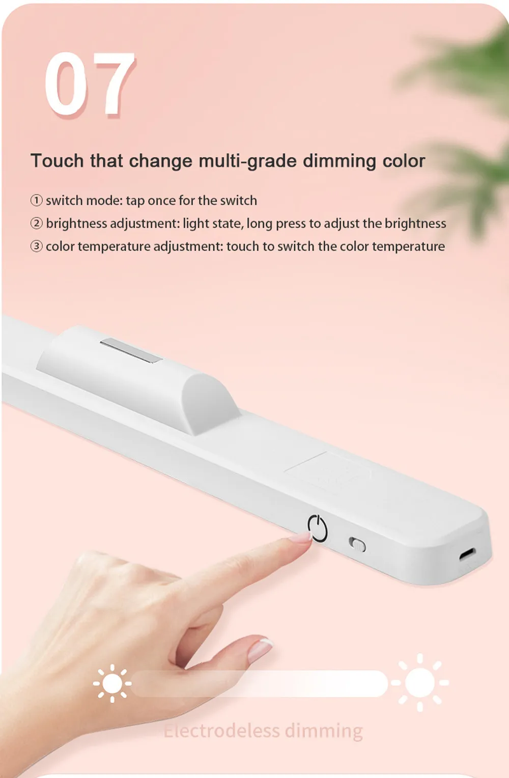 Desk Lamp Under Cabinet Lights Rechargeable Portable Magnetic Dimming USB Led Desk Lamp for Makeup Reading Study Kitchen