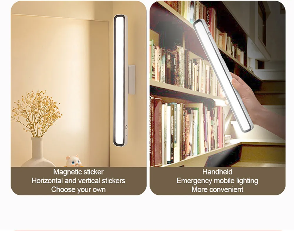 Desk Lamp Under Cabinet Lights Rechargeable Portable Magnetic Dimming USB Led Desk Lamp for Makeup Reading Study Kitchen